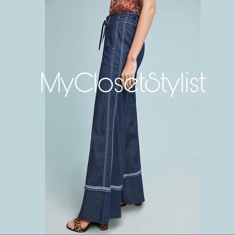 Anthropologie Pilcro Jeans NWT Wide Leg Belted Jean 26 ❤️ - Picture 2 of 5